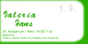 valeria hans business card